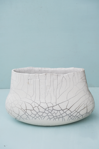 Large Wide Raku Vase