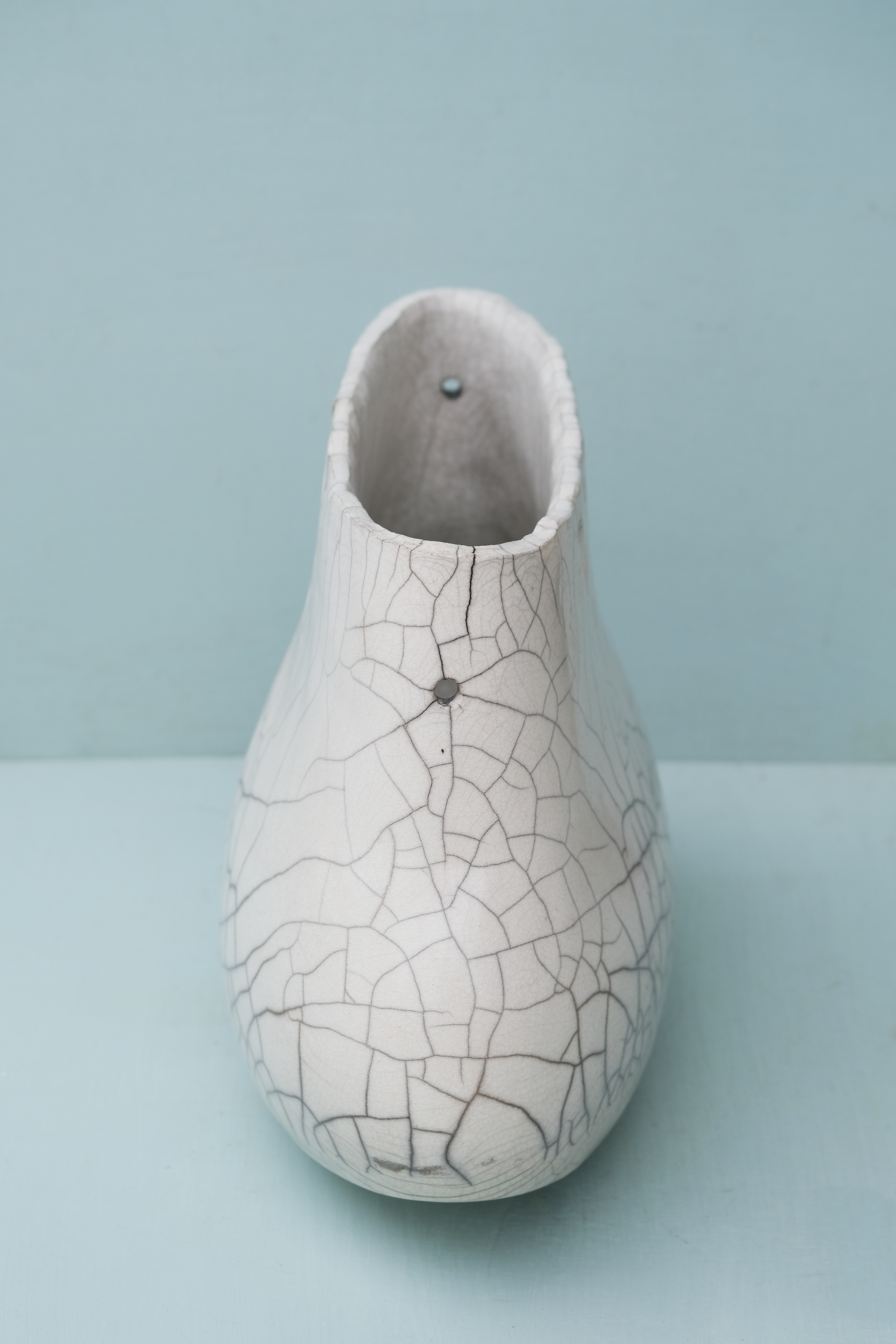 Large Wide Raku Vase