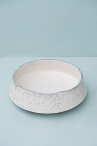 Raku Platter with Kanji Stamp Detail