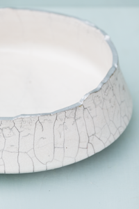 Raku Platter with Kanji Stamp Detail