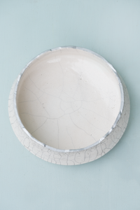 Raku Platter with Kanji Stamp Detail