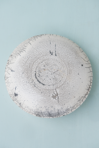Raku Platter with Kanji Stamp Detail