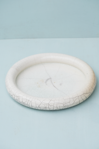 Circular Raku Dish with Donut Rim