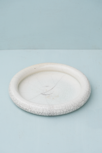 Circular Raku Dish with Donut Rim