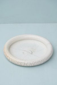 Circular Raku Dish with Donut Rim