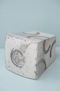 Large Box Shaped Raku Vase