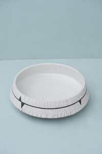 Round Raku Platter with Triangle Detail