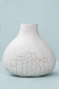 Wide Bottom Raku Vase