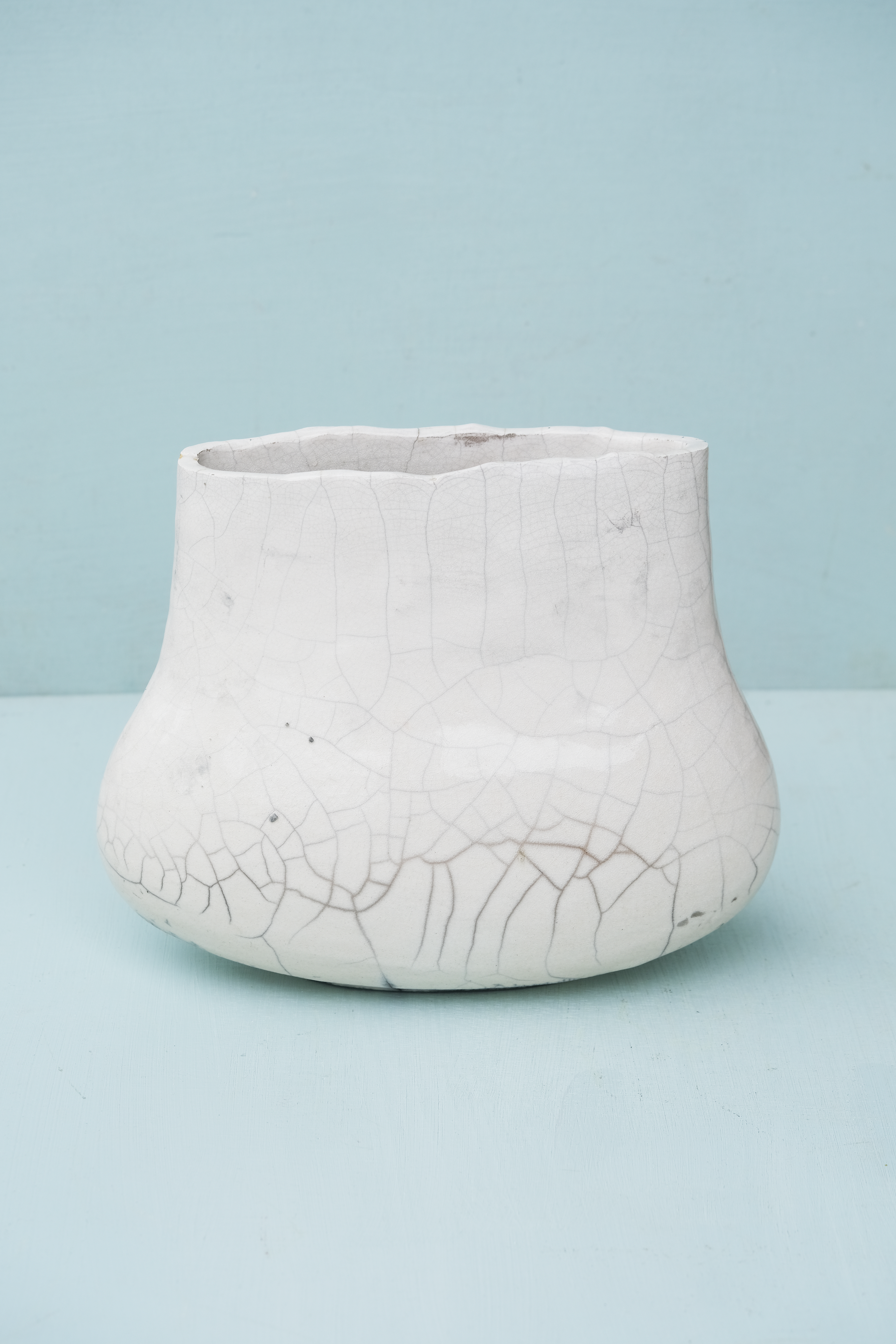 Medium Wide Bottom Raku Vase