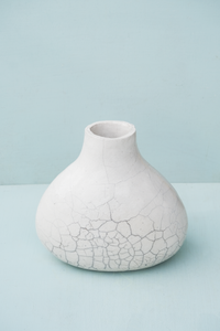 Wide Bottom Raku Vase