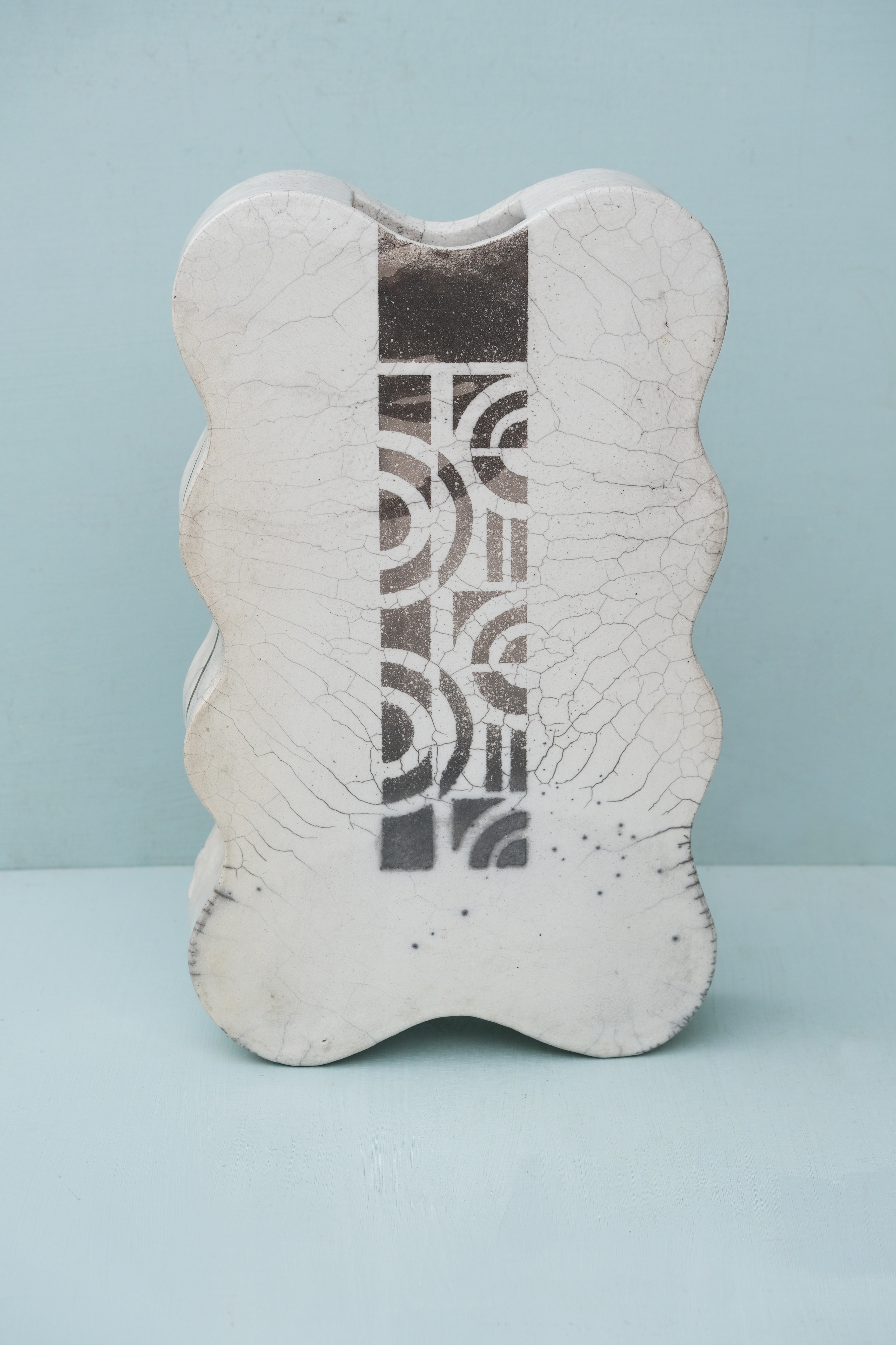 Large Column Raku Vase