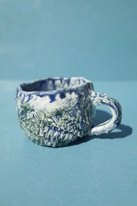 Carved Blue Drip Cup