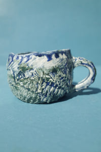 Carved Blue Drip Cup