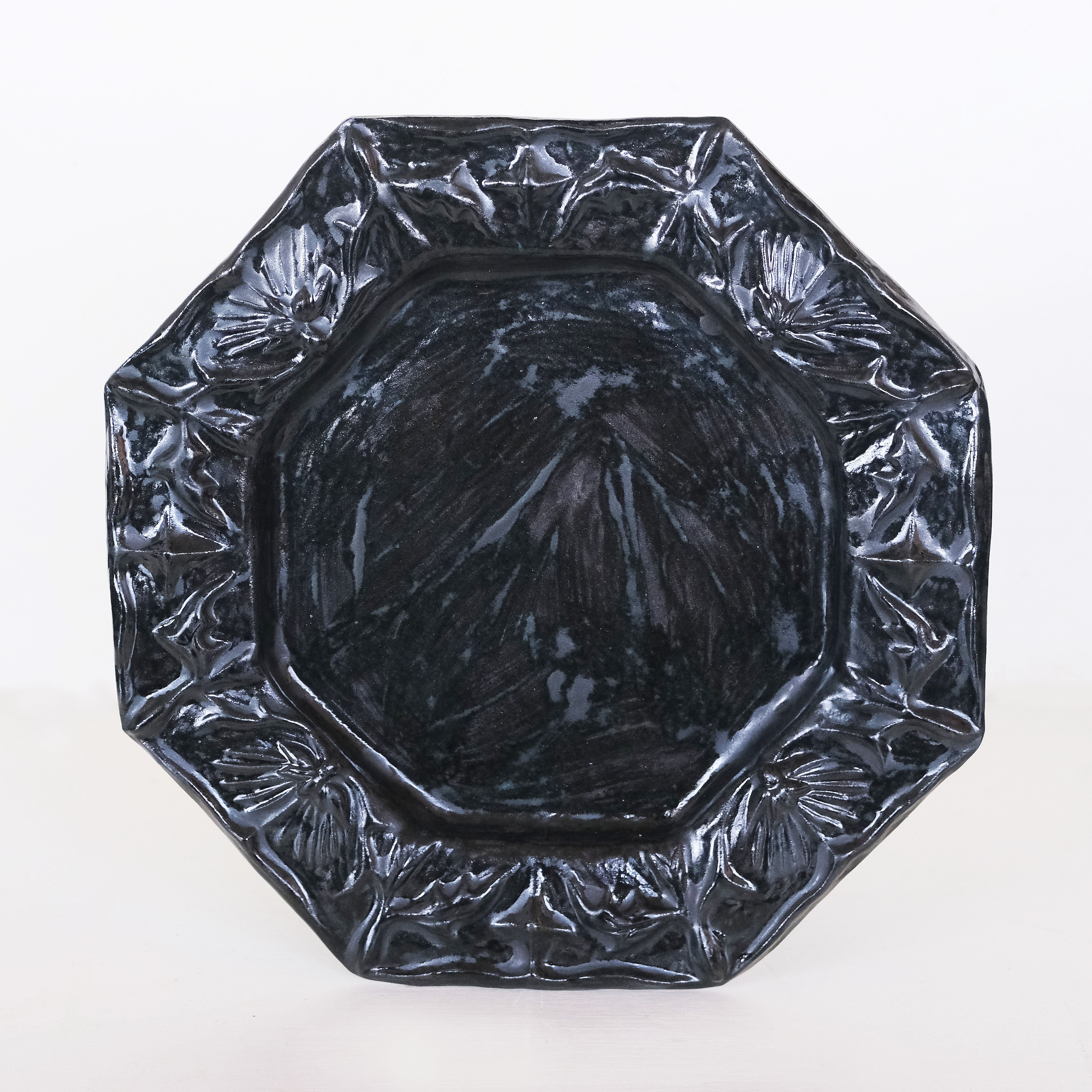 Large Black Ornate Platter