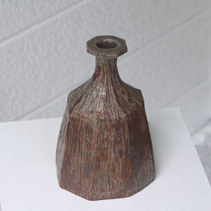 Green Bark Octagon Vase