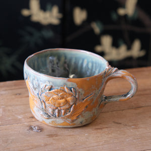 Orange Peony Mug