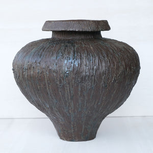 Large Rain Texture Tsubo Vase