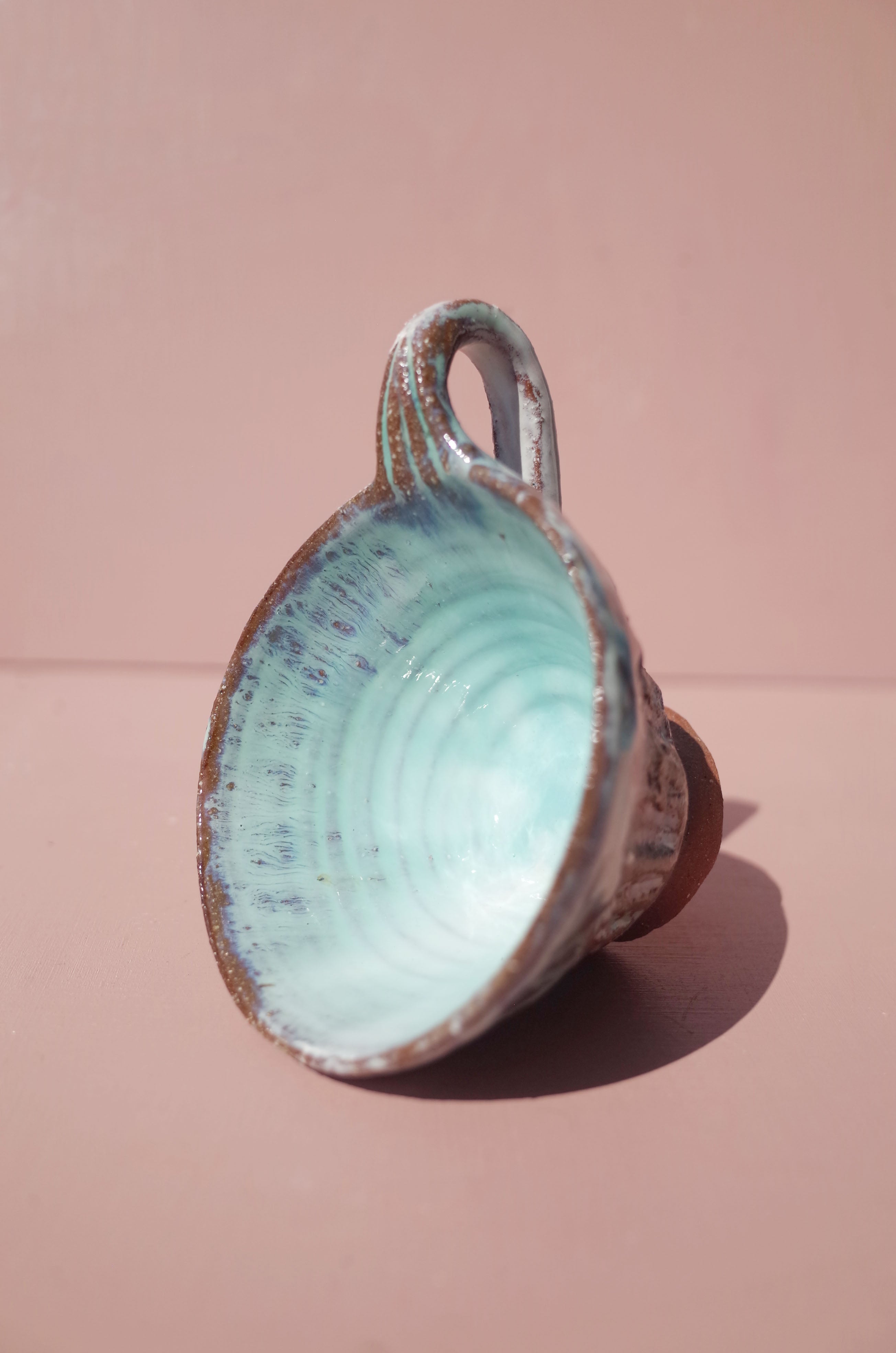 Carved Turquoise Drip Cup