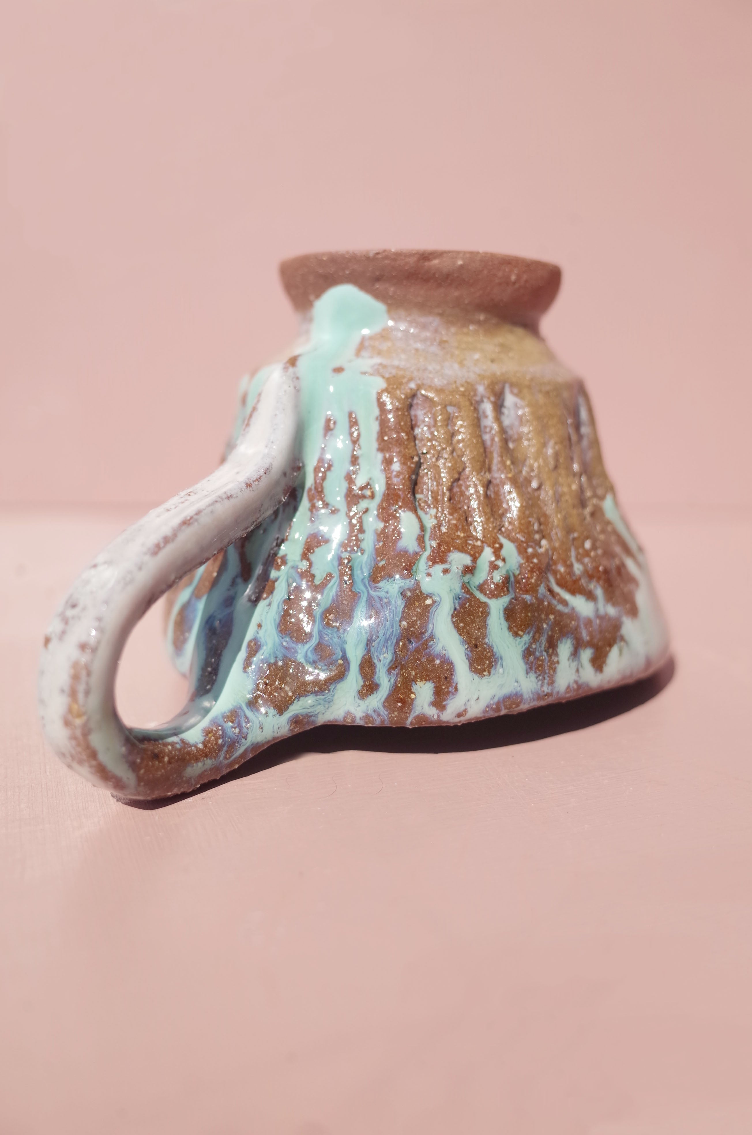 Carved Turquoise Drip Cup