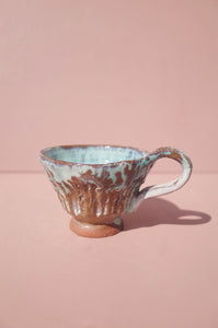 Carved Turquoise Drip Cup