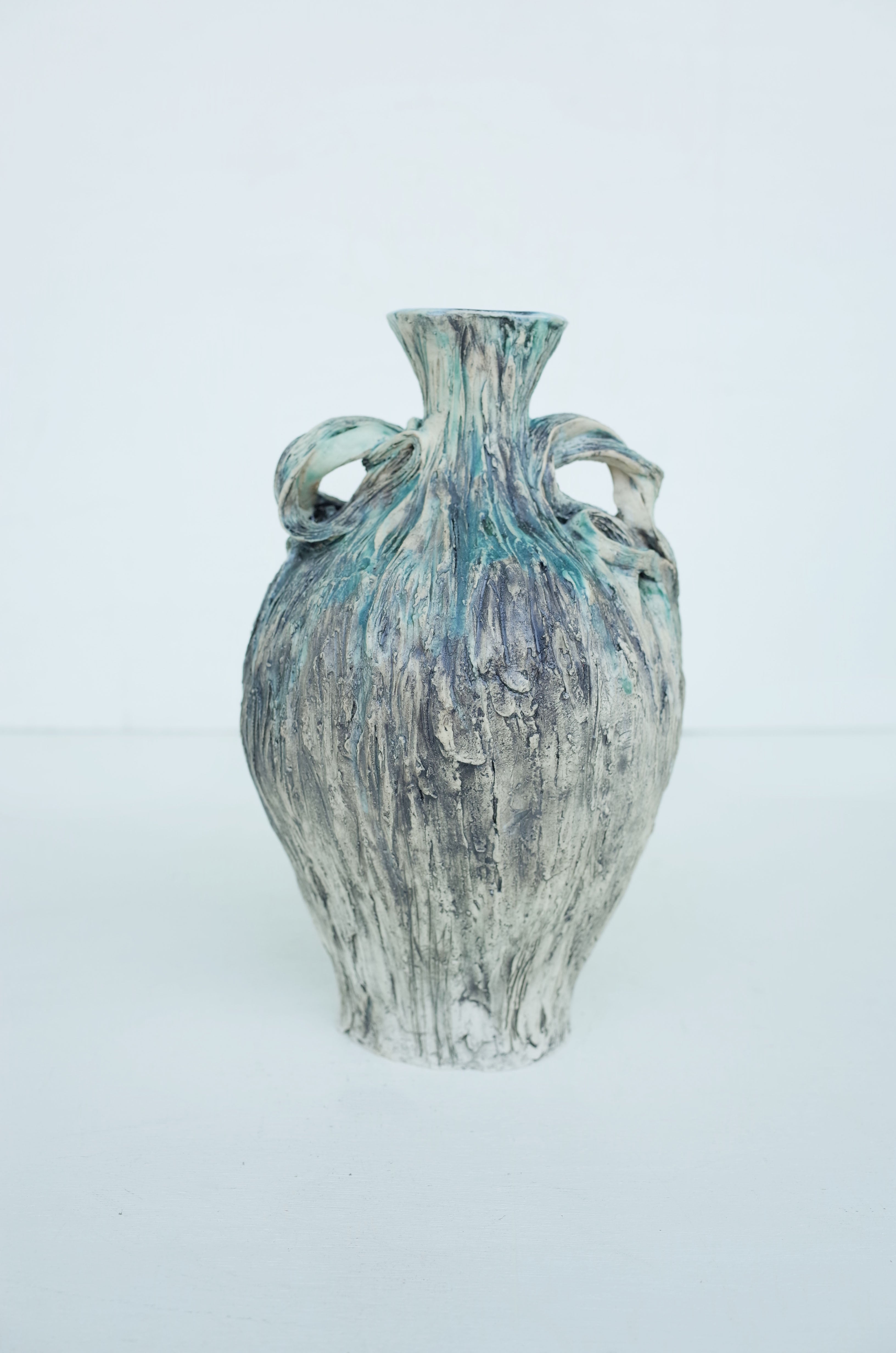 Textured Twisted Handle Vase