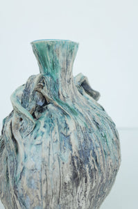 Textured Twisted Handle Vase