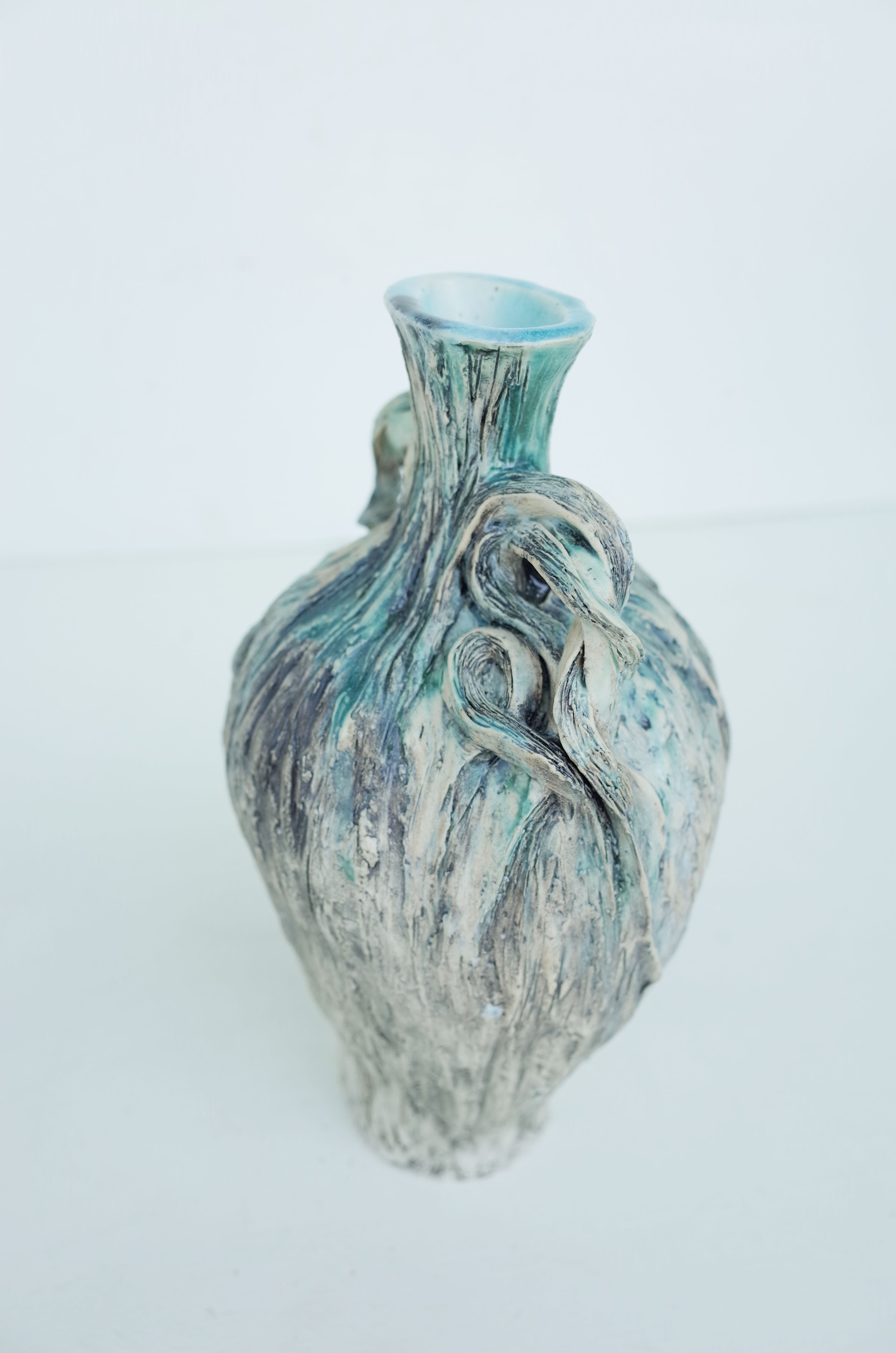 Textured Twisted Handle Vase