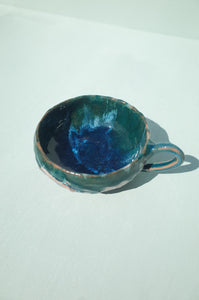 Carved Turquoise Drip Cup